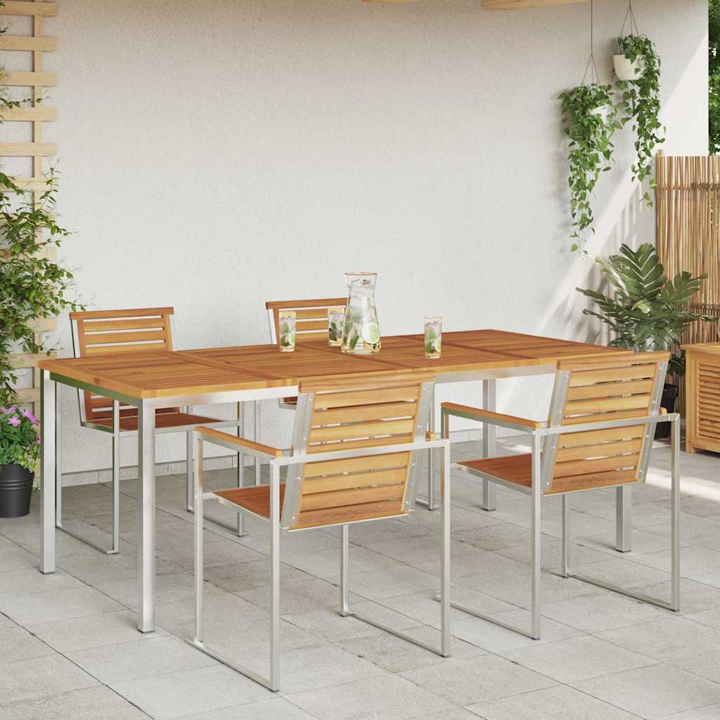 Mesa de Jantar Externa Castanho Madeira de acácia maciça
