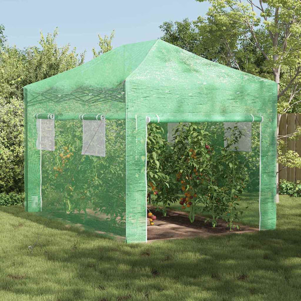 Estufa com telhado Manual Verde 280 x 410 x 315 cm Aço