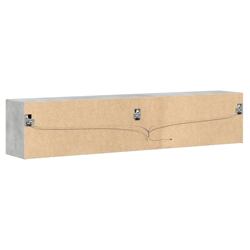 Móvel de parede p/ TV c/ luzes LED 180x31x38 cm cinza cimento