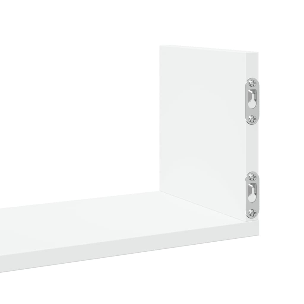 Prateleiras de parede 3 pcs 80x18x18cm derivados madeira branco