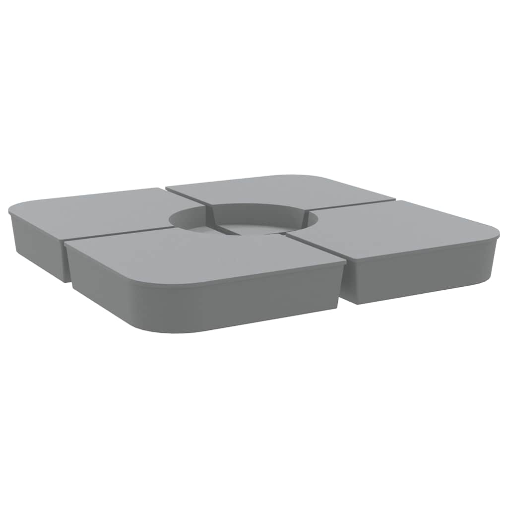 4 pcs conj. base para guarda-sol de suporte cruzado 100 kg PP
