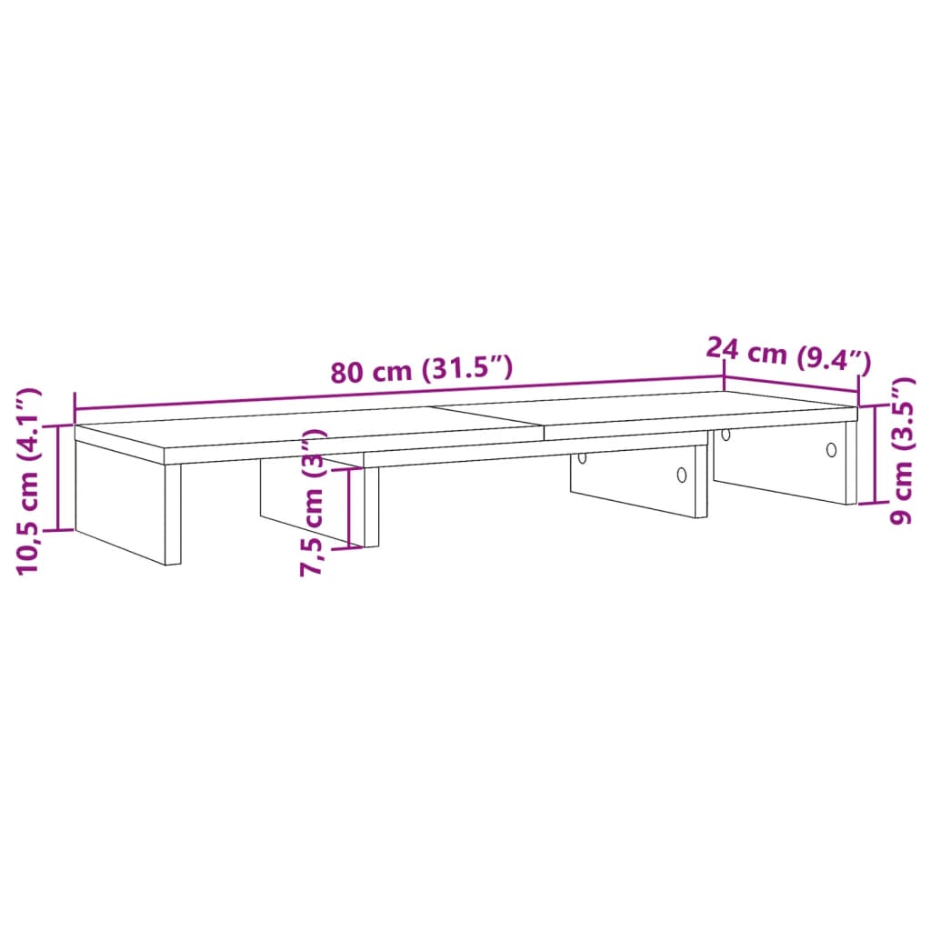 Suporte para monitor ajustável derivados de madeira branco