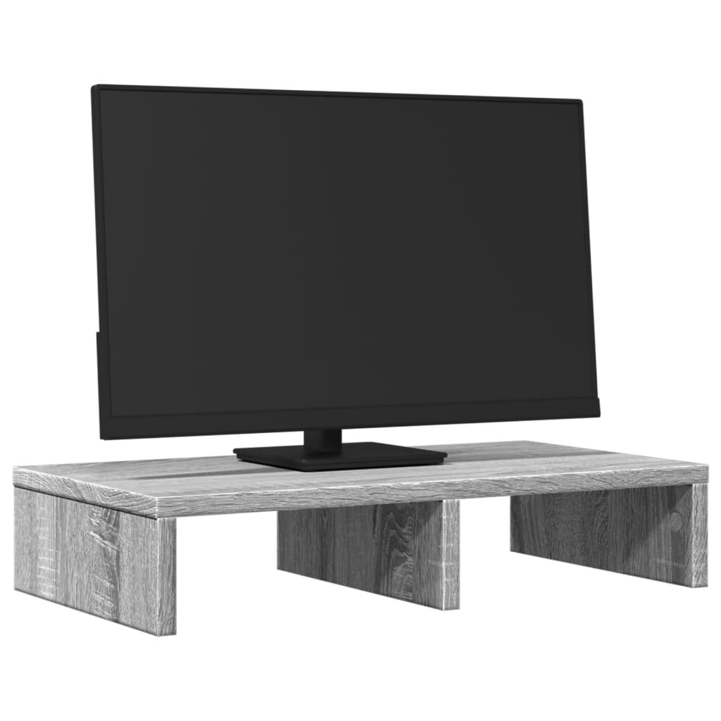 Suporte monitor 50x27x10cm derivados de madeira cinzento sonoma