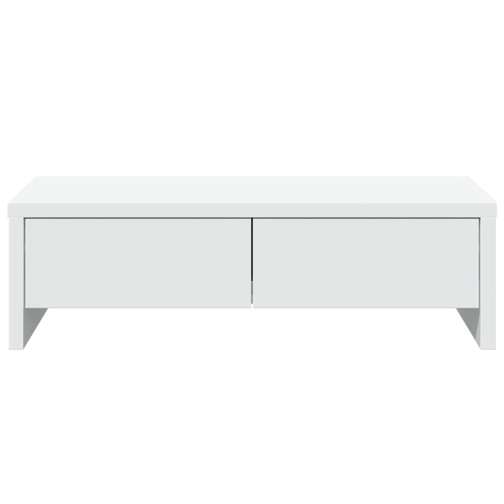 Suporte para monitor com gavetas derivados de madeira branco