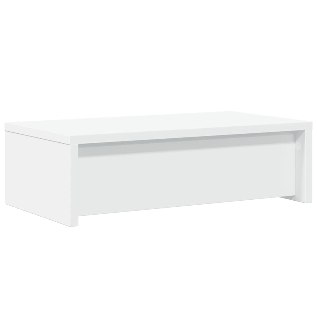 Suporte para monitor com gavetas derivados de madeira branco