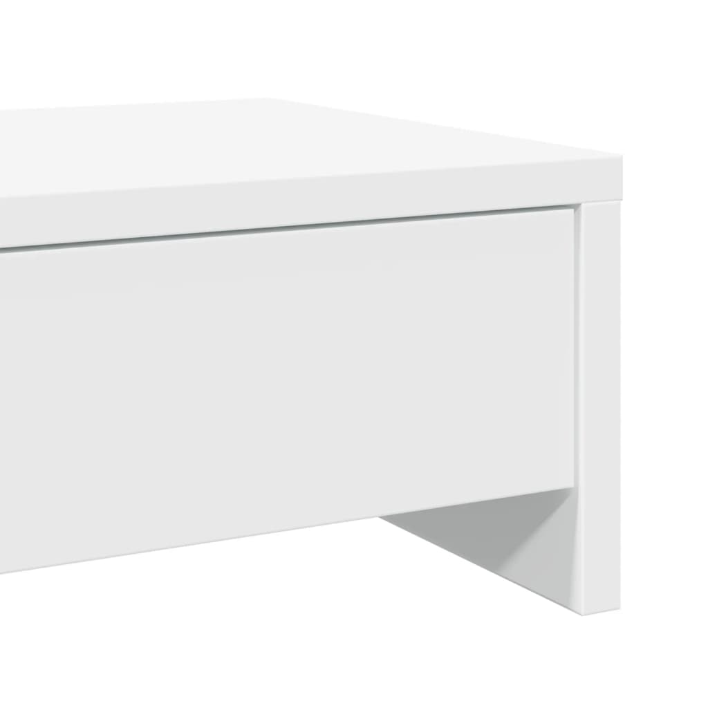 Suporte para monitor com gavetas derivados de madeira branco