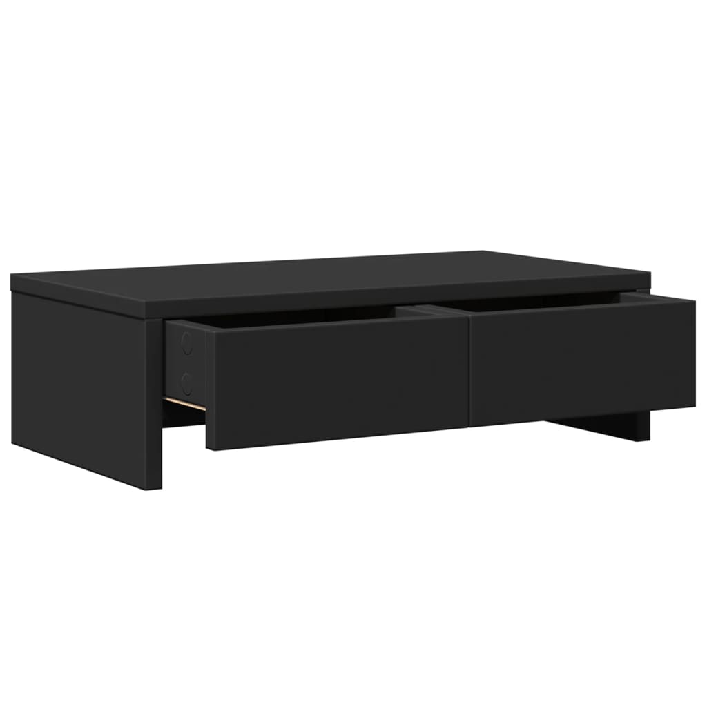 Suporte para monitor com gavetas derivados de madeira preto