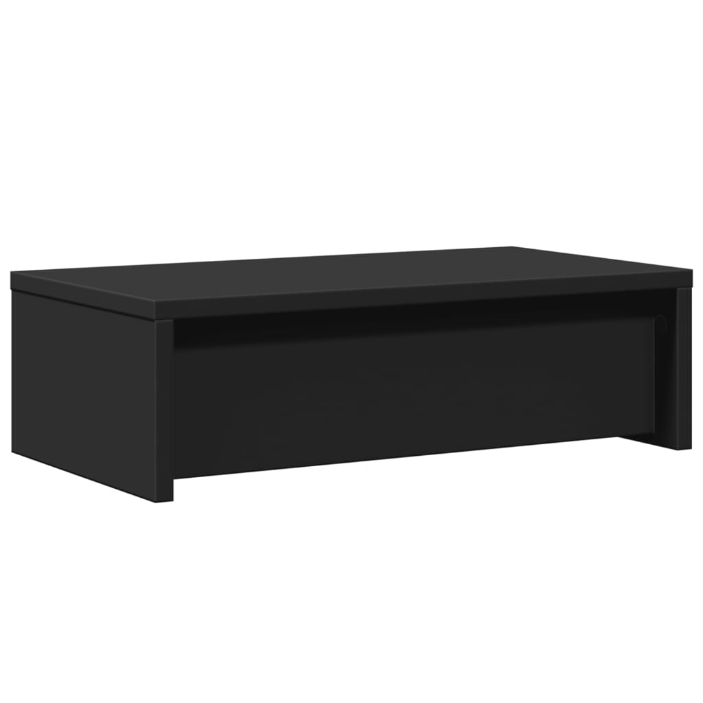 Suporte para monitor com gavetas derivados de madeira preto