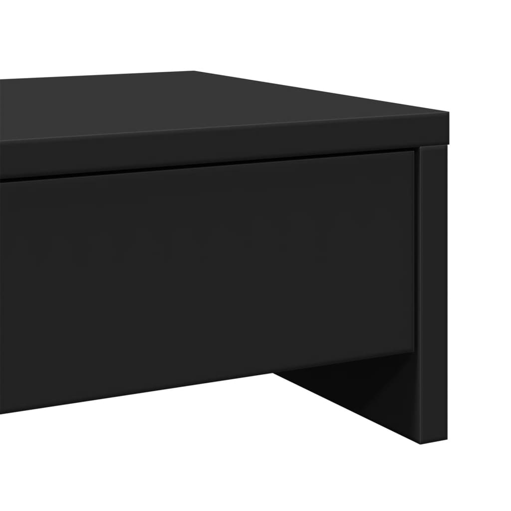 Suporte para monitor com gavetas derivados de madeira preto