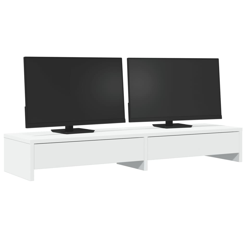 Suporte monitor c/ gavetas 100x27x15cm derivados madeira branco
