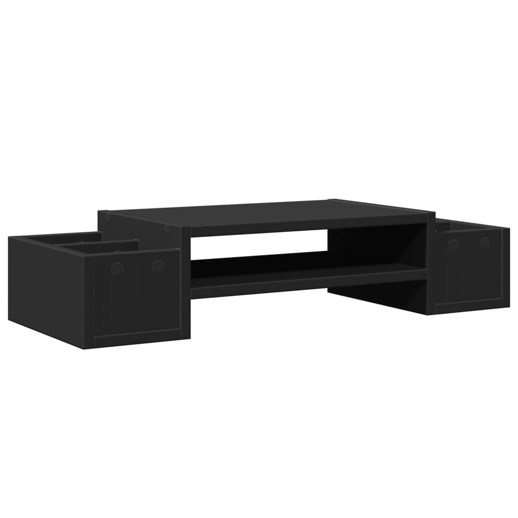 Suporte para monitor c/ arrumação derivados de madeira preto