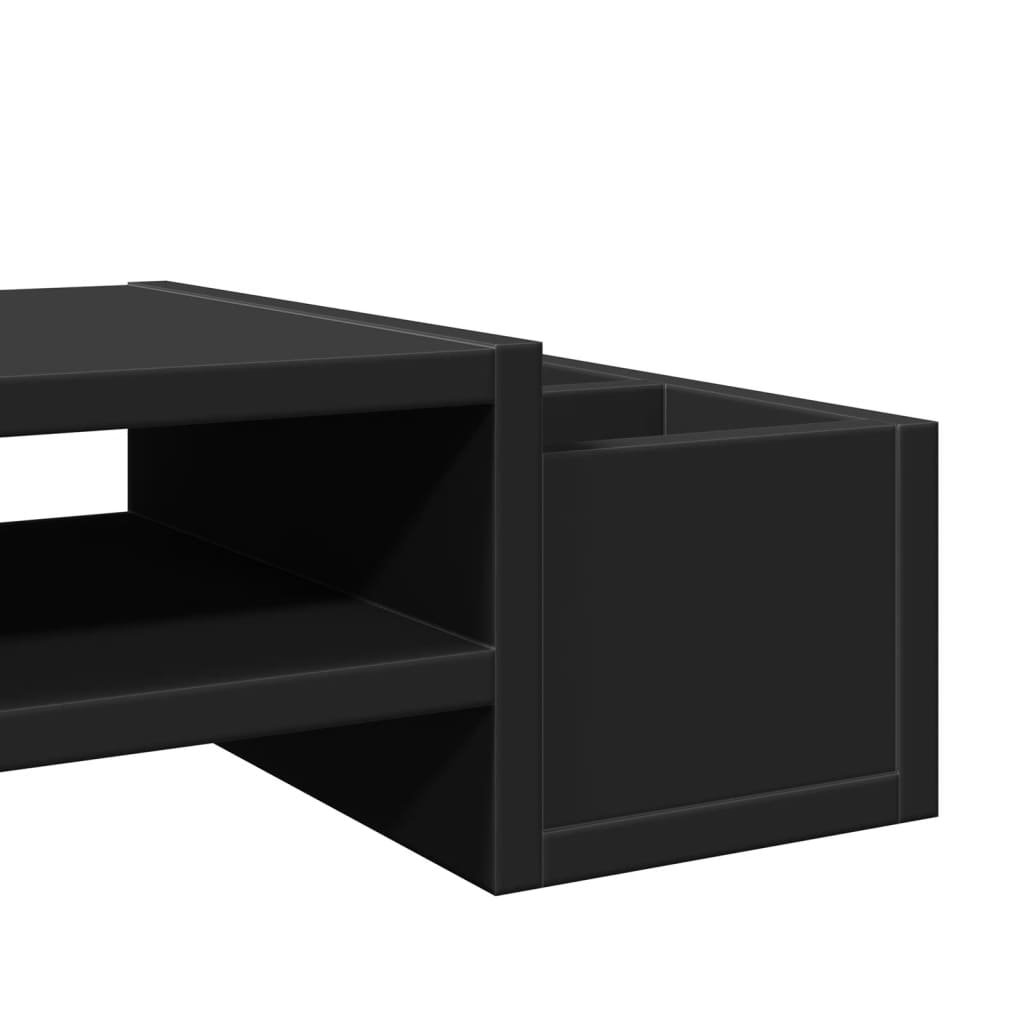 Suporte para monitor c/ arrumação derivados de madeira preto