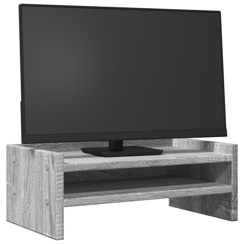 Suporte monitor 42x24x16 cm derivados de madeira cinza sonoma