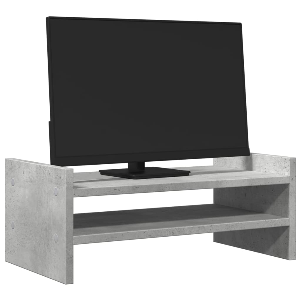 Suporte monitor 50x27x20 cm derivados madeira cinzento cimento