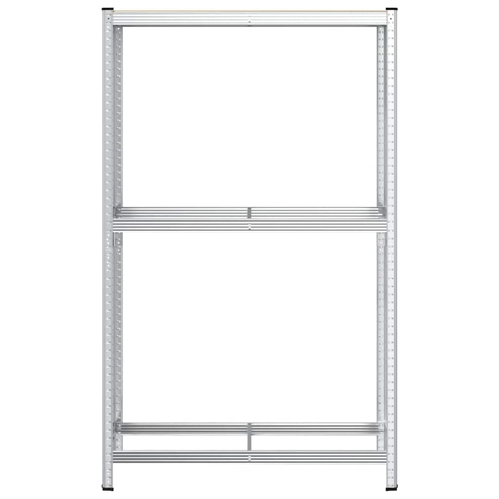 Prateleira para pneus de 2 camadas prateada 110x40x180 cm aço