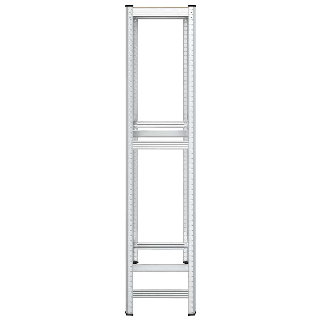 Prateleira para pneus de 2 camadas prateada 110x40x180 cm aço