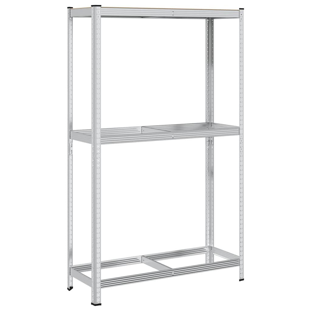 Prateleira para pneus de 2 camadas prateada 110x40x180 cm aço