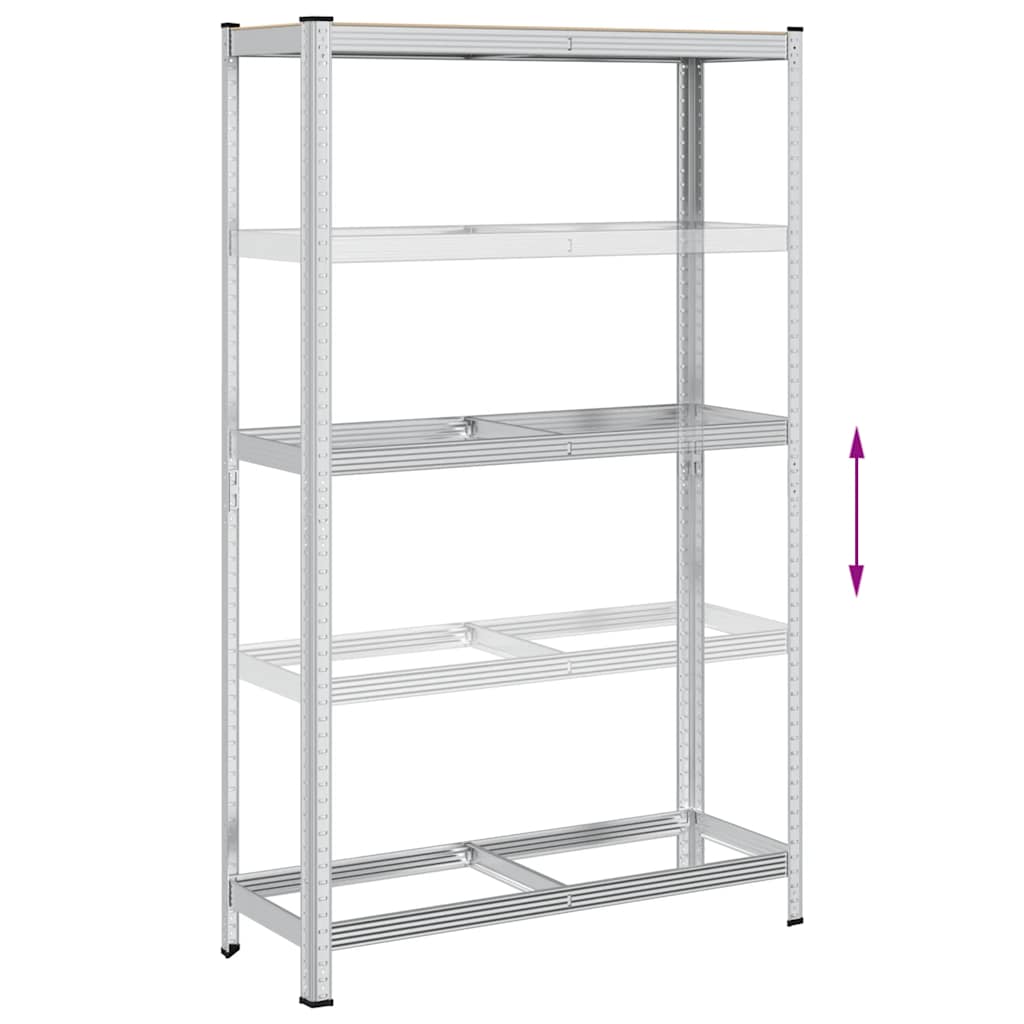Prateleira para pneus de 2 camadas prateada 110x40x180 cm aço