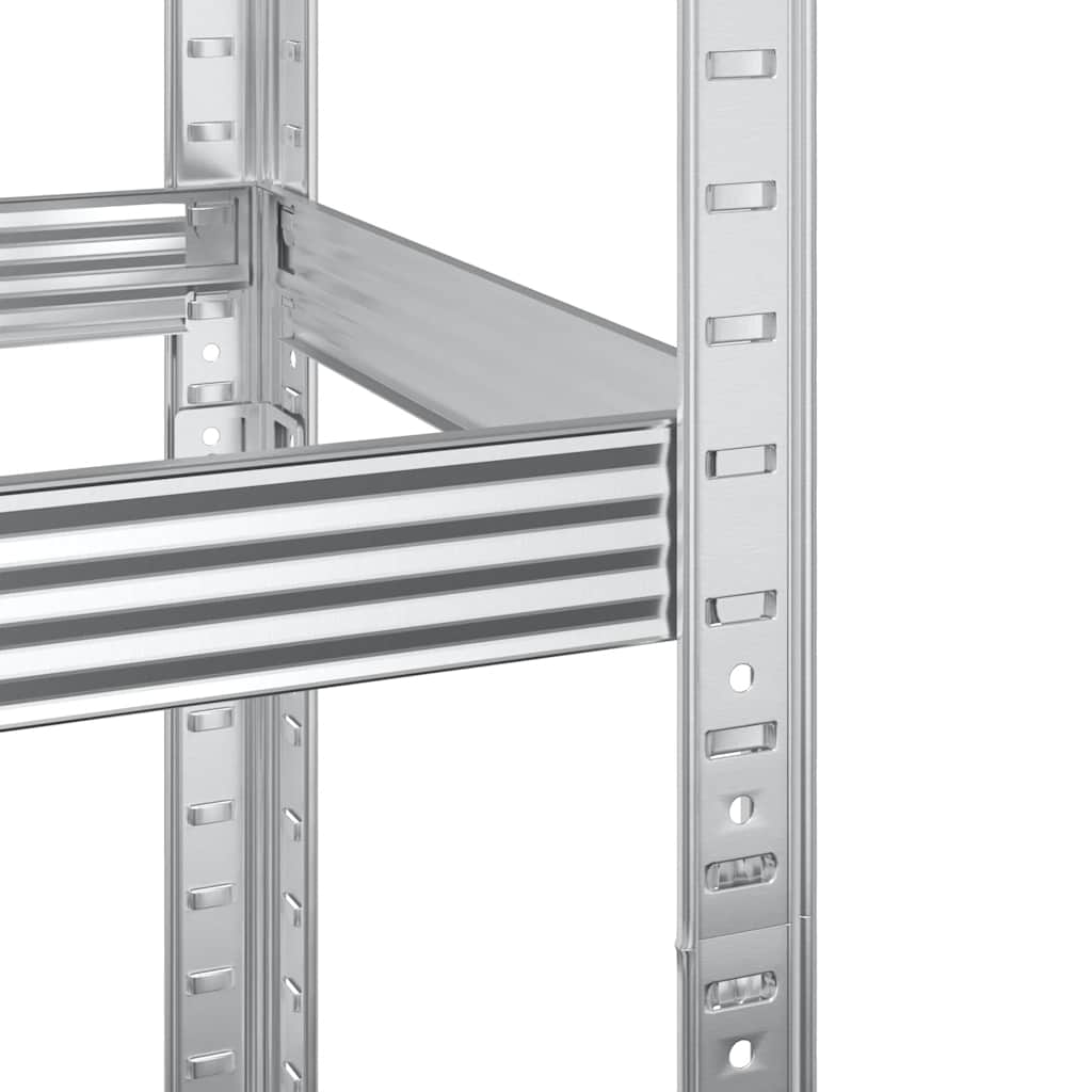 Prateleira para pneus de 2 camadas prateada 110x40x180 cm aço