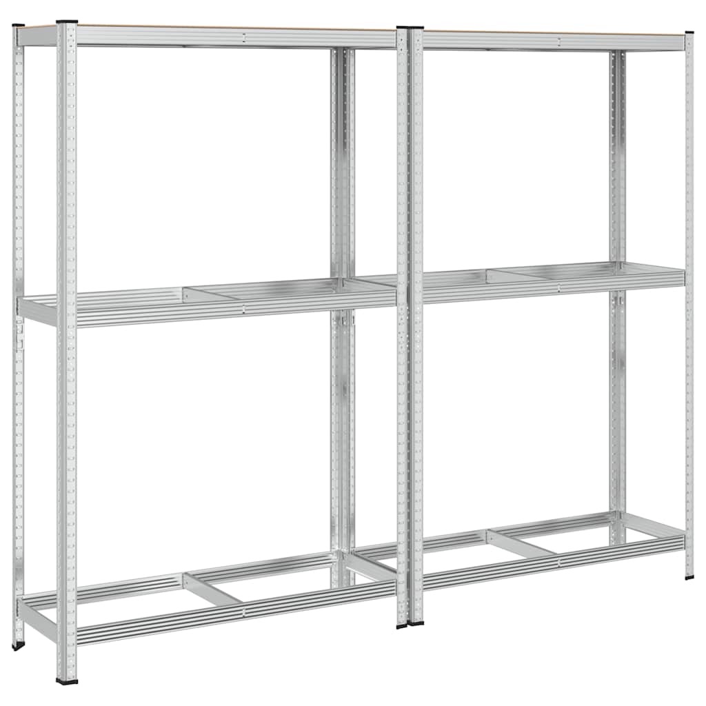 Prateleiras para pneus de 2 camadas 2unid prateado 110x40x180cm