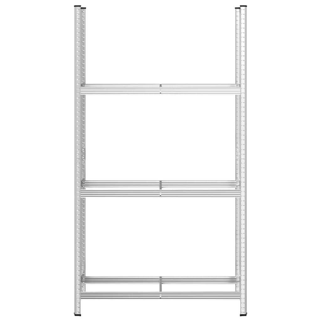 Prateleira para pneus de 3 camadas prateado 110x40x200 cm aço