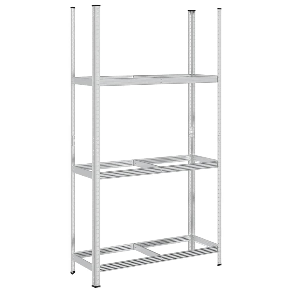 Prateleira para pneus de 3 camadas prateado 110x40x200 cm aço