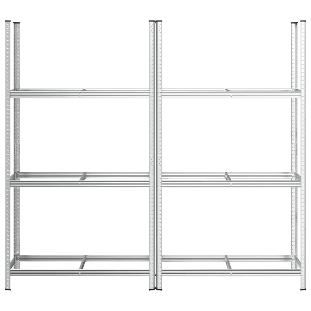 Prateleiras pneus de 3 camadas 2 unid 110x40x200cm aço prateado