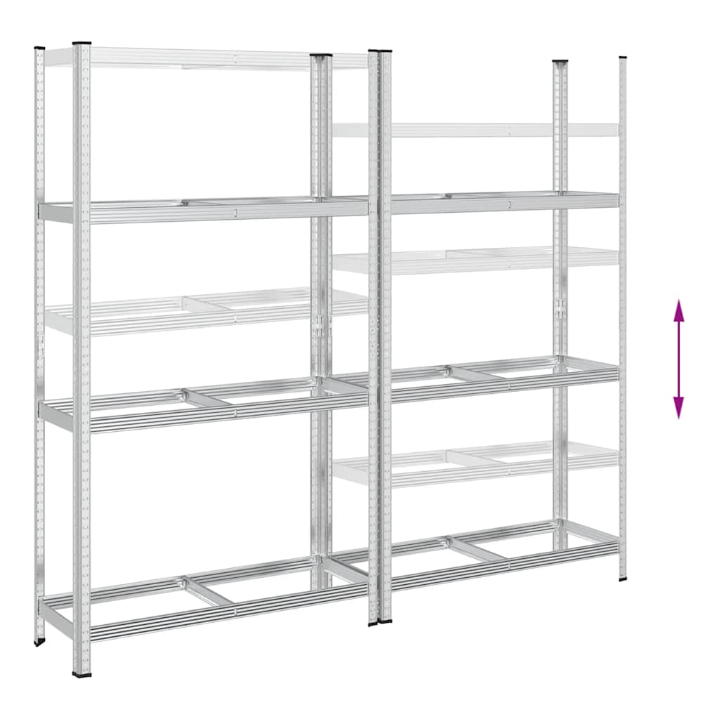 Prateleiras pneus de 3 camadas 2 unid 110x40x200cm aço prateado