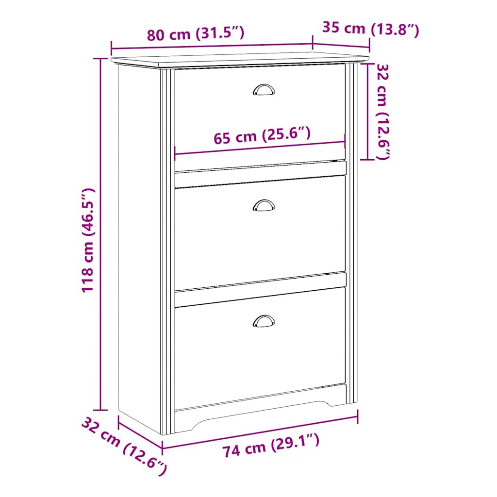 Sapateira BODO 80x35x118 cm branco