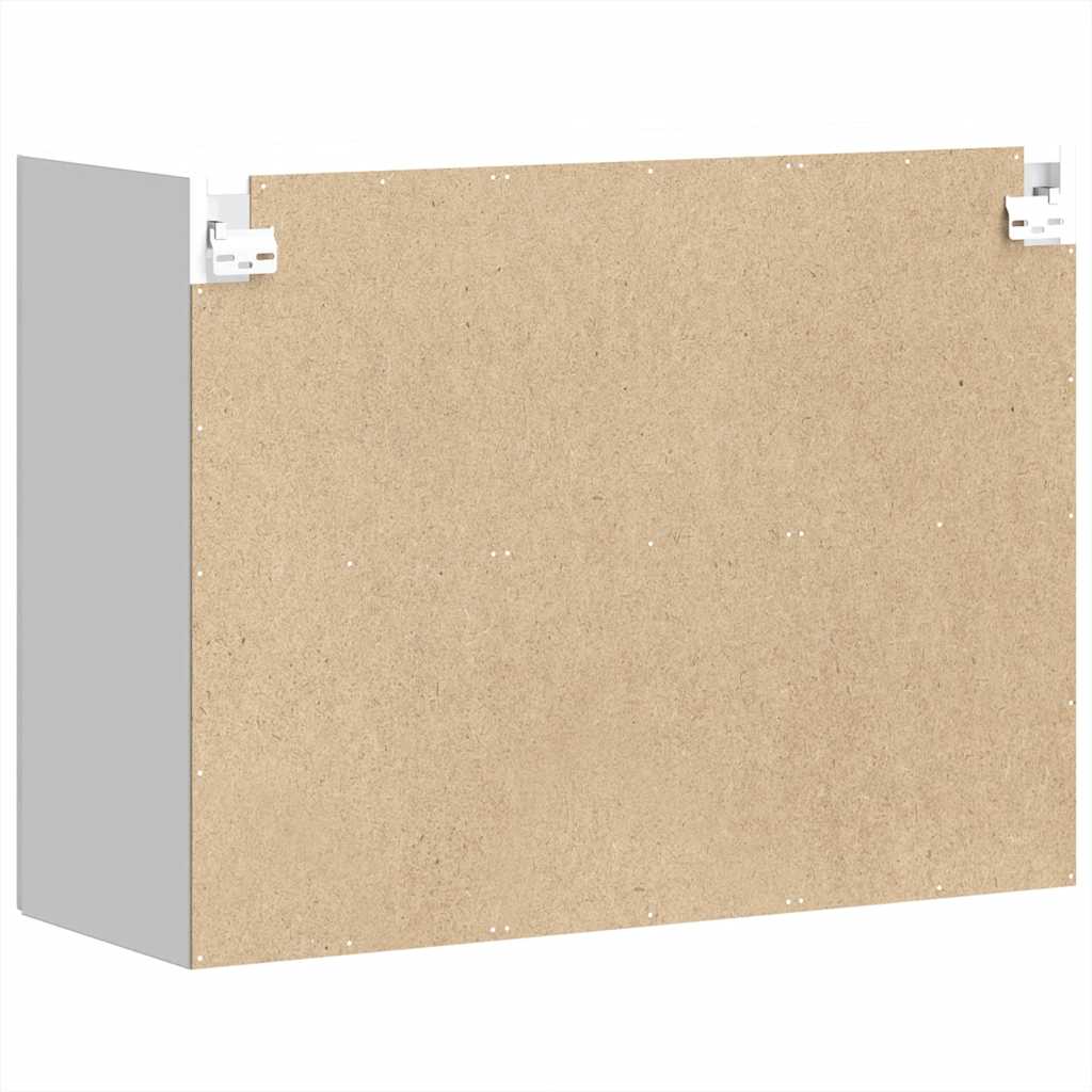 Armário parede de cozinha porta vidro Kalmar branco alto brilho