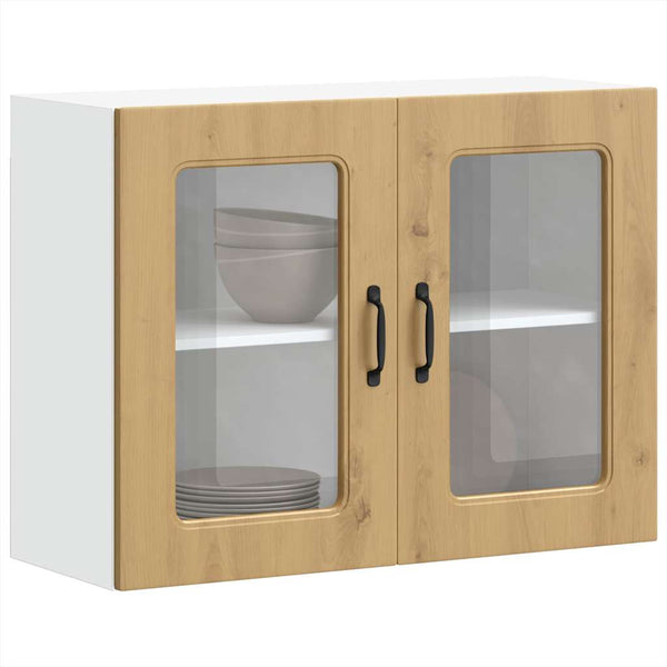 Armário de parede cozinha porta vidro Kalmar carvalho artesanal