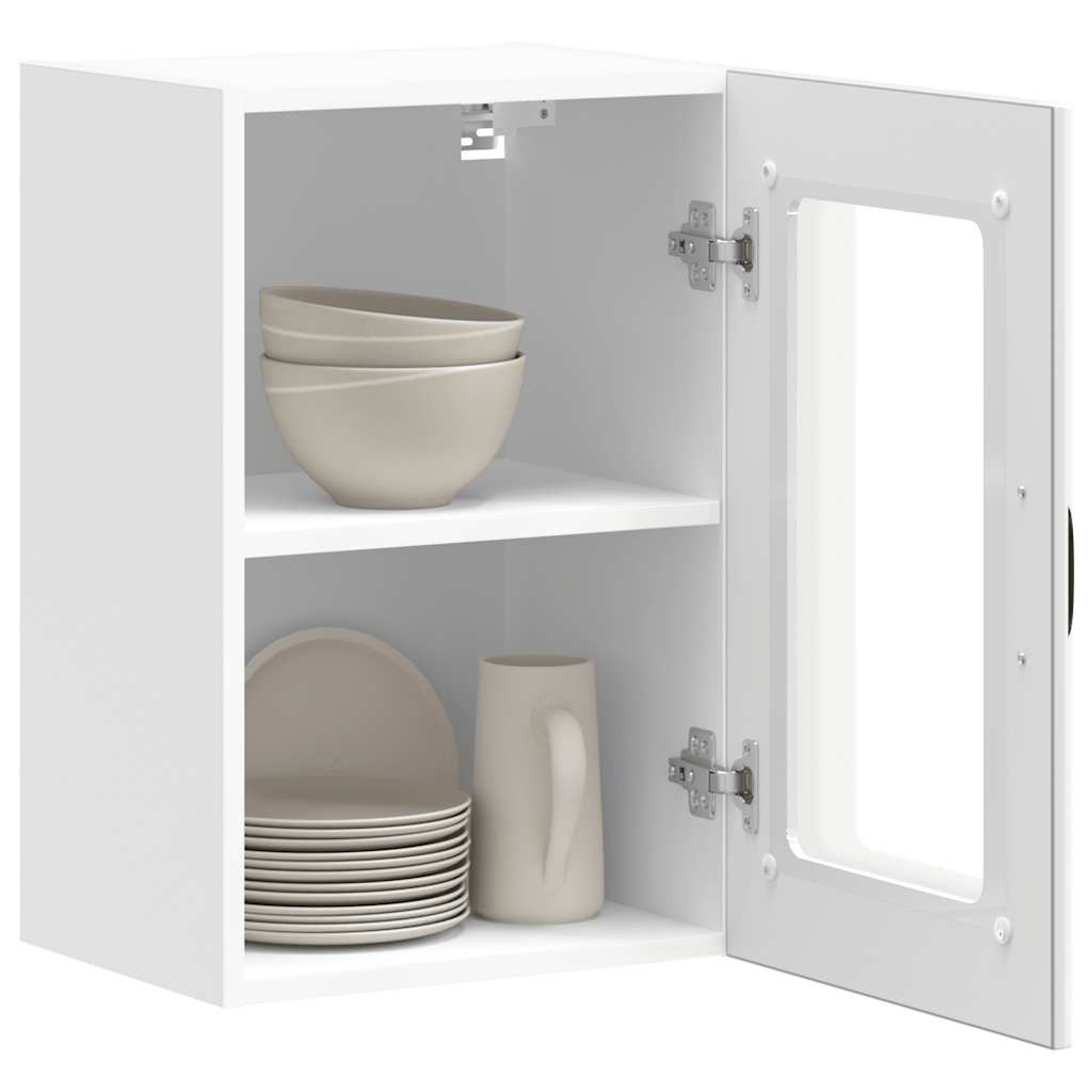 Armário de parede de cozinha porta vidro Lucca branco