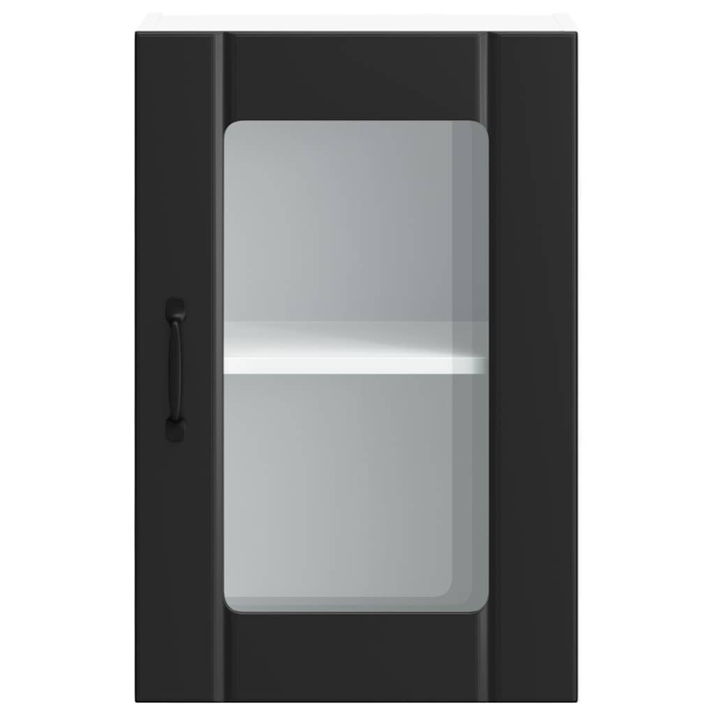 Armário de parede de cozinha porta vidro Lucca preto