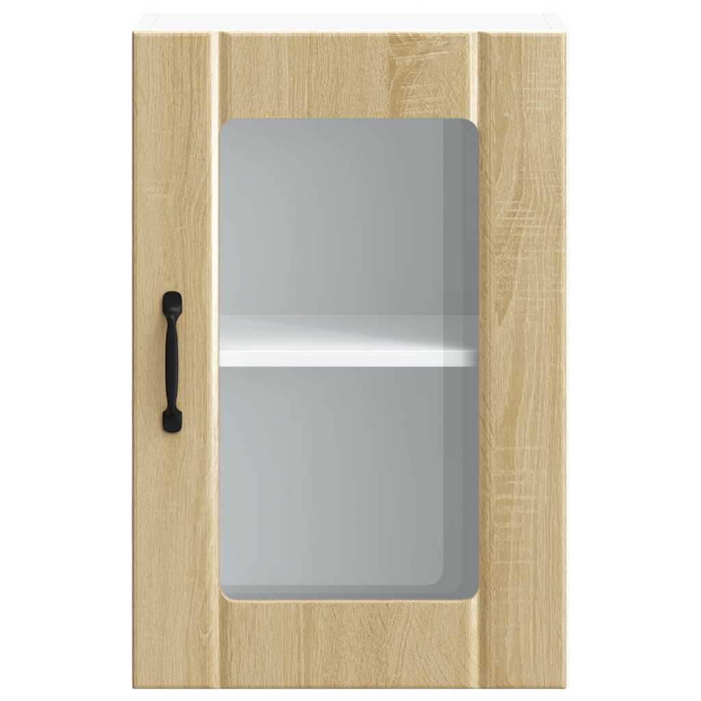Armário de parede de cozinha porta vidro Lucca carvalho sonoma