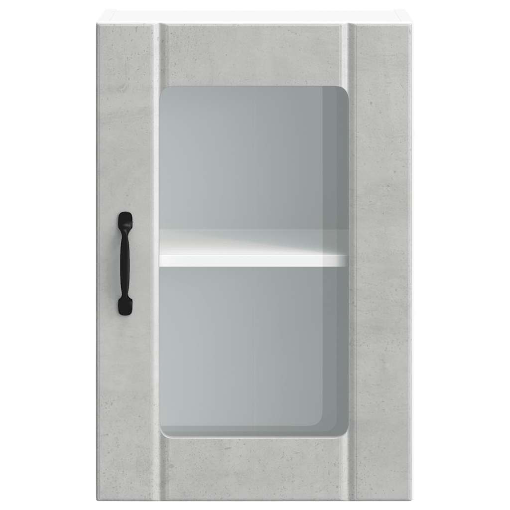 Armário de parede de cozinha porta vidro Lucca cinzento cimento