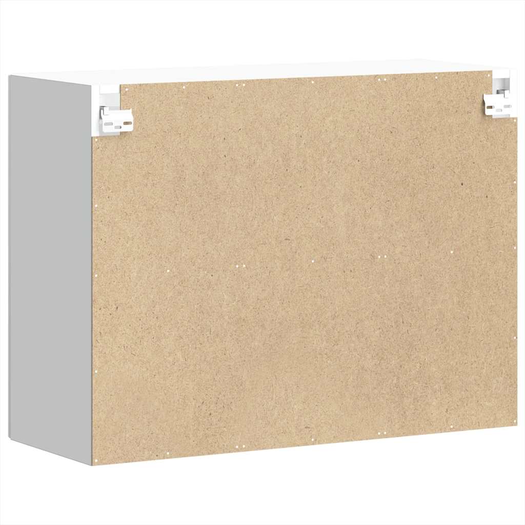 Armário parede de cozinha porta vidro Lucca branco brilhante