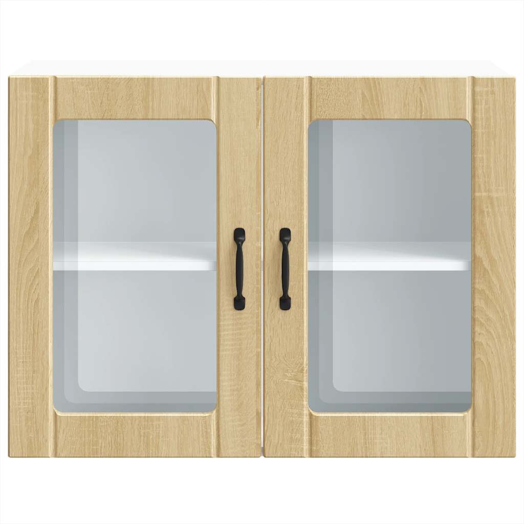 Armário de parede de cozinha porta vidro Lucca carvalho sonoma