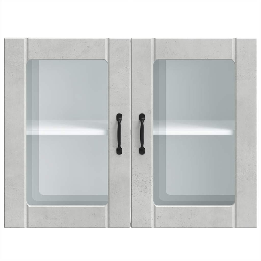 Armário de parede de cozinha porta vidro Lucca cinza cimento