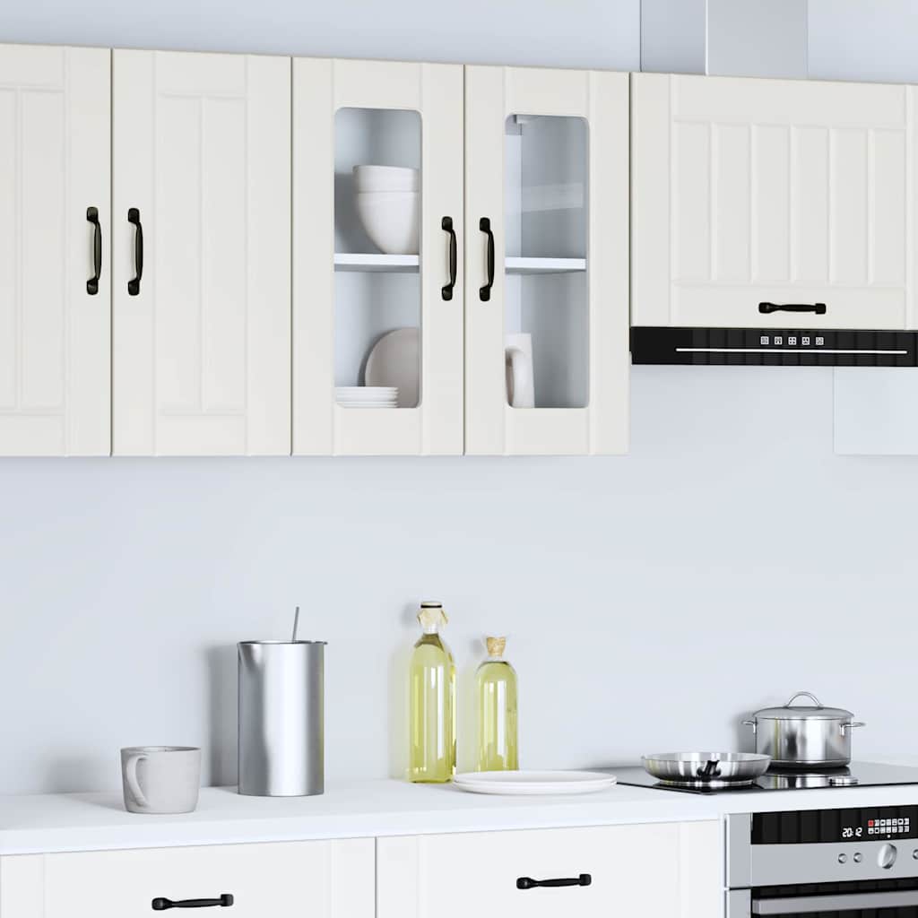Armário de parede de cozinha porta vidro Lucca branco