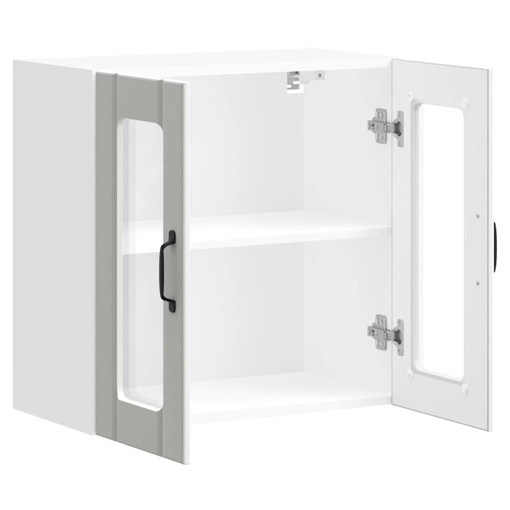 Armário de parede de cozinha porta vidro Lucca branco