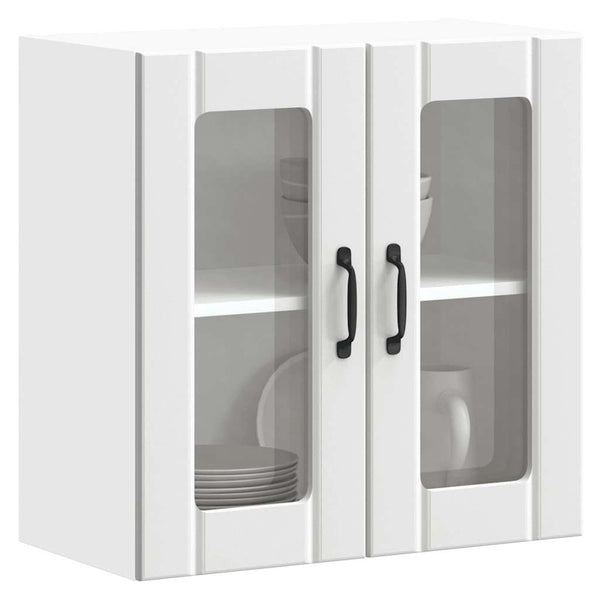 Armário de parede de cozinha porta vidro Lucca branco