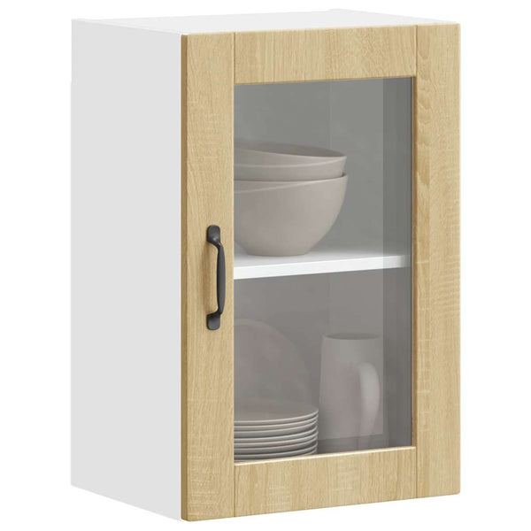 Armário de parede de cozinha porta vidro Porto carvalho sonoma