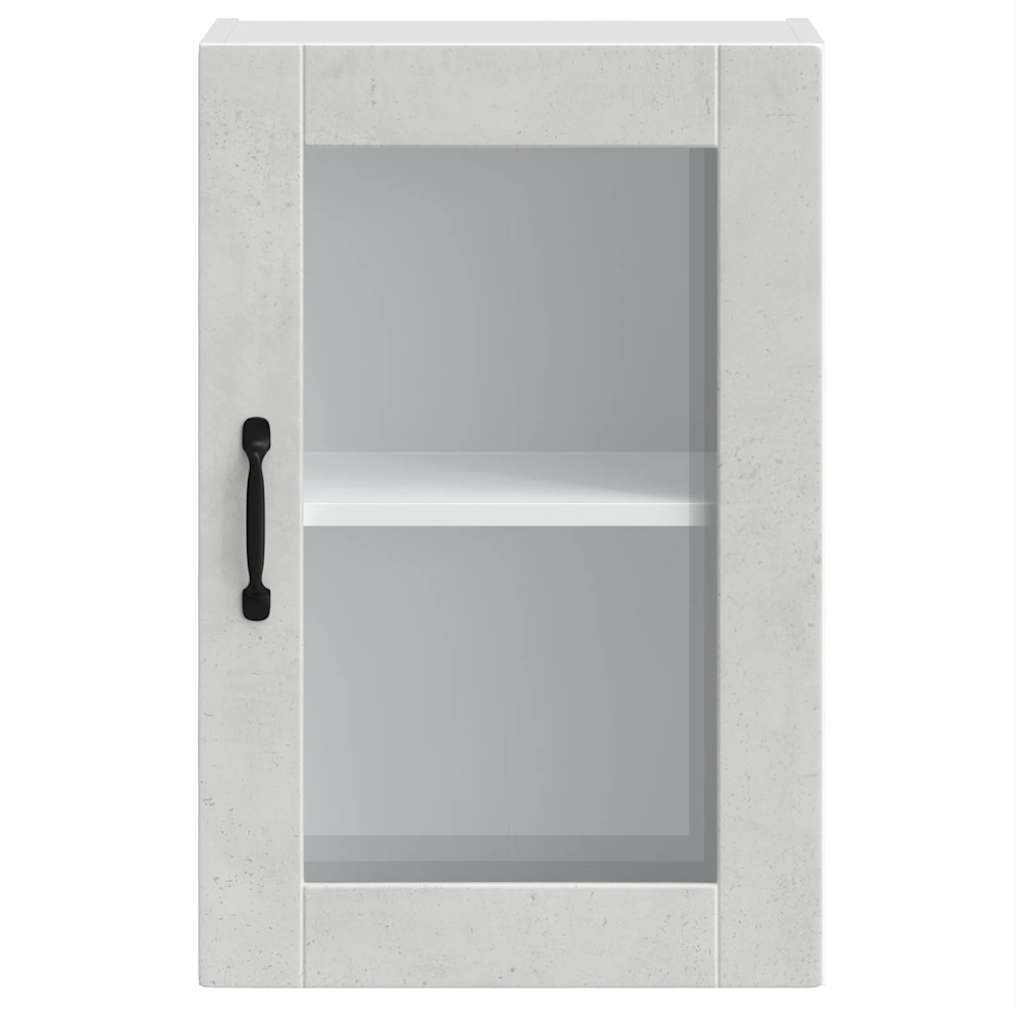 Armário de parede de cozinha porta de vidro Porto cinza betão