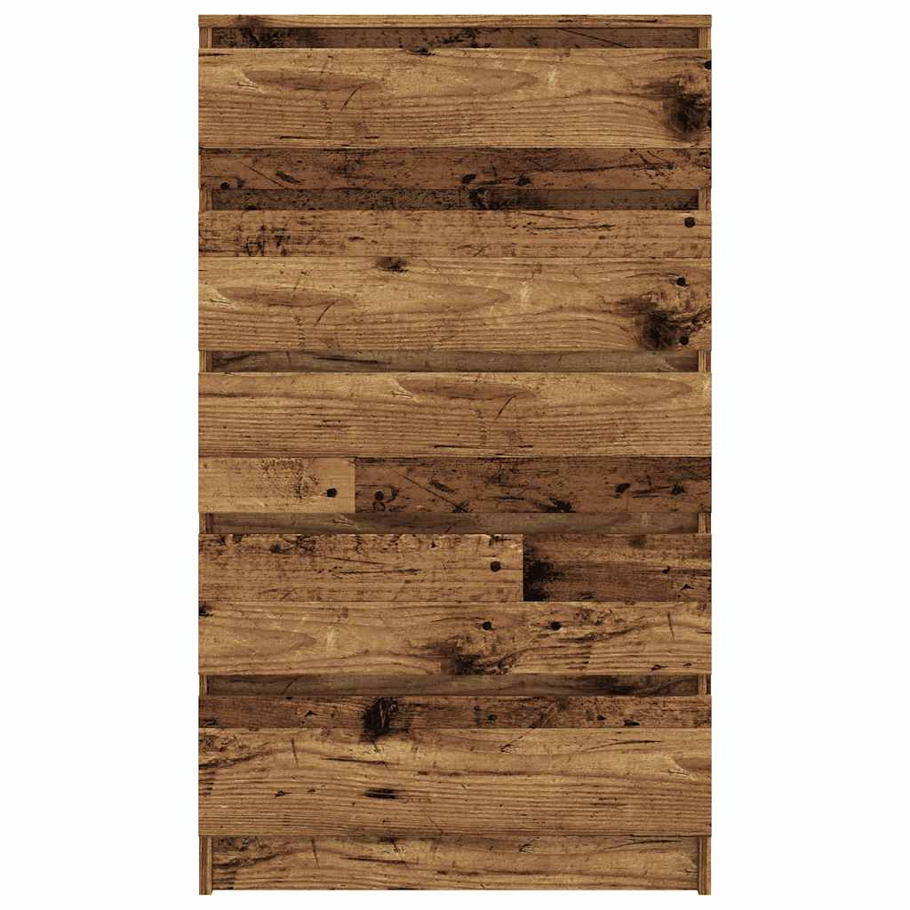 Cómoda com 5 Gavetas - 60x36x103 cm - derivados madeira - madeira velha