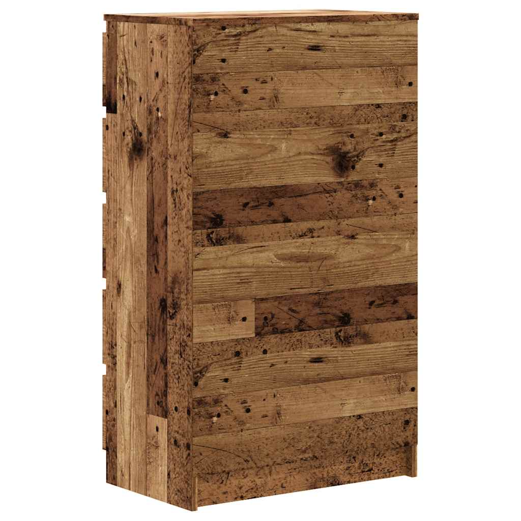 Cómoda com 5 Gavetas - 60x36x103 cm - derivados madeira - madeira velha