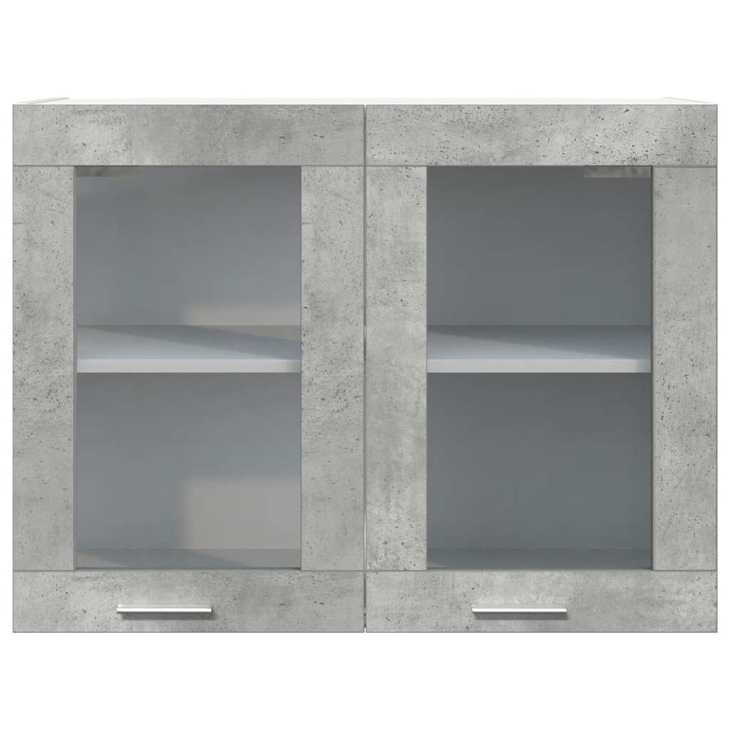 Armário de parede c/ vidro “Lyon” 80x31x60 cm cinzento cimento