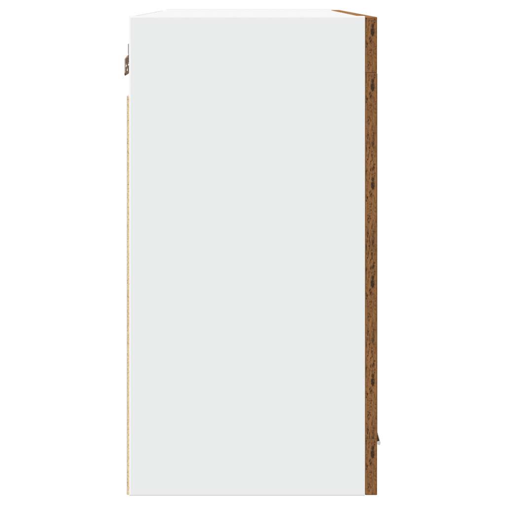 Armário parede c/ vidro “Lyon” 80x31x60cm madeira velha