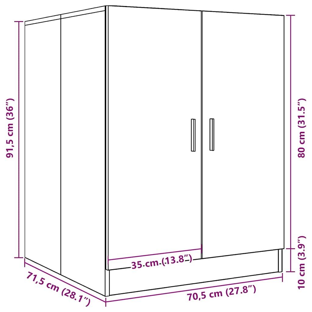 Armário sanita/máquina de lavar 70,5x71,5x91,5 cm cinzento-cimento