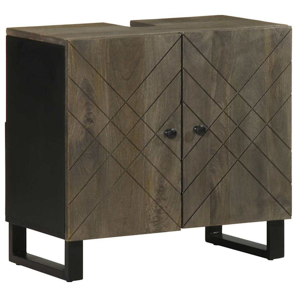 Armário para lavatório 62x33x58 cm madeira maciça manga preto