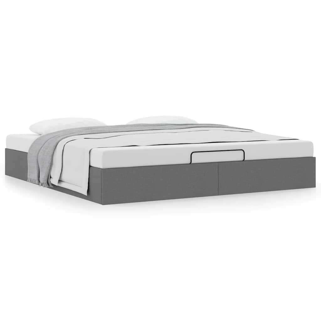 Estrutura de cama otomana sem colchão 160x200cm cinzento escuro